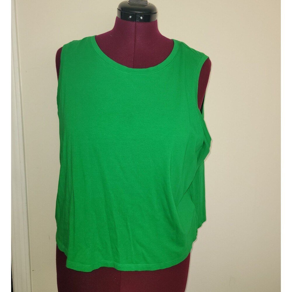Old Navy Women's Size 3X Green Sleeveless Tank Top Cotton Modal Stretch Plus